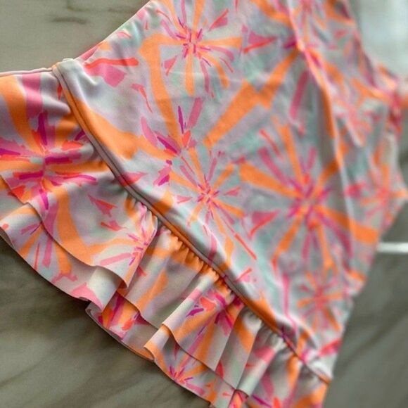 OshKosh B’gosh Tankini Summer Pink / Orange Adorable Swirl Print- Girls Size 12 - Picture 3 of 12